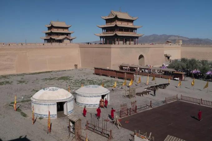 Looking down into Jiuquan Fortress - Gansu, China