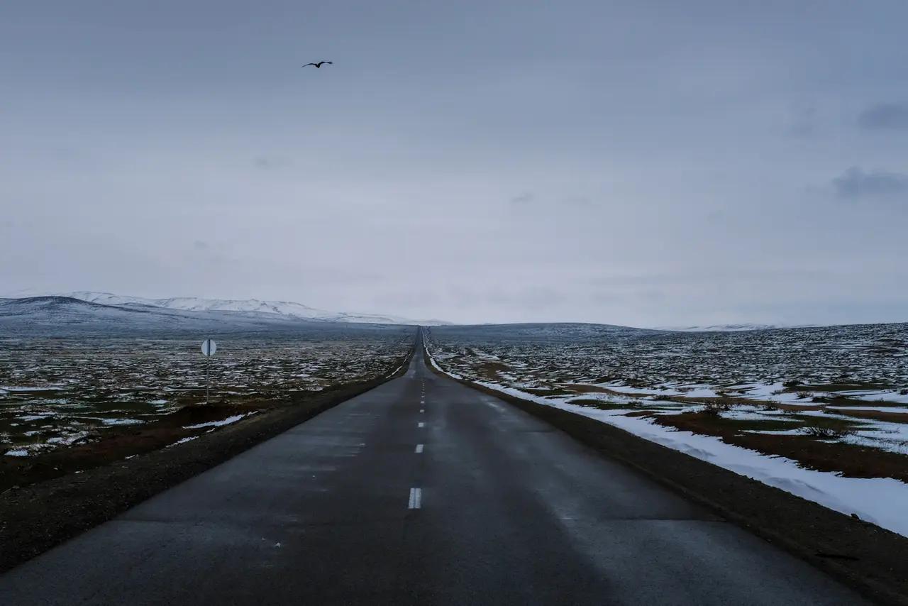 Driving through the Mongolian countryside. This was somewhere near Orkhon Valley